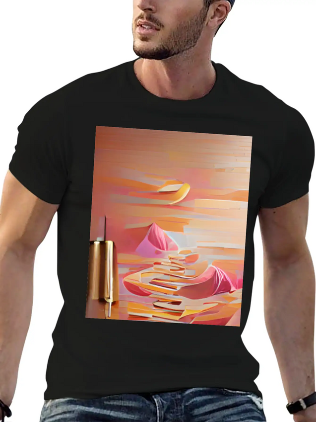 Sunset Sand Dunes Lightweight Cotton T-Shirt – Daily Comfort Graphic Shirt