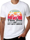 Sunshine-State PALM TREES AND KEY-WEST BREEZE Lightweight Cotton T-Shirt – Daily Comfort Graphic Shirt