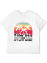 Sunshine-State PALM TREES AND KEY-WEST BREEZE Lightweight Cotton T-Shirt – Daily Comfort Graphic Shirt