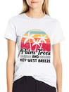 Sunshine-State PALM TREES AND KEY-WEST BREEZE Lightweight Cotton T-Shirt – Daily Comfort Graphic Shirt