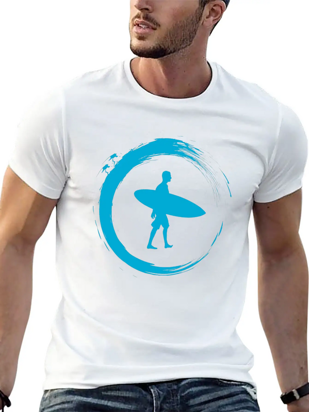 Surfing Lightweight Cotton T-Shirt – Daily Comfort Graphic Shirt
