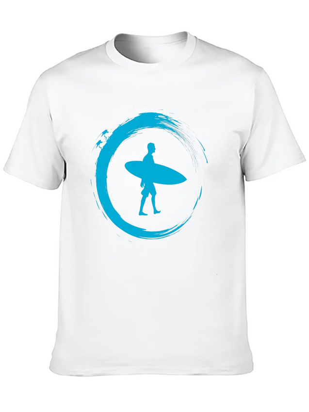 Surfing Lightweight Cotton T-Shirt – Daily Comfort Graphic Shirt