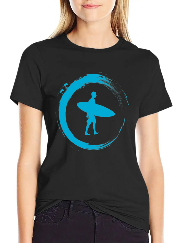 Surfing Lightweight Cotton T-Shirt – Daily Comfort Graphic Shirt