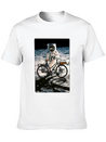 T-Shirt This Way It's Easy, Ride Bike On The Moon Lightweight Cotton T-Shirt – Daily Comfort Graphic Shirt