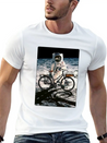 T-Shirt This Way It's Easy, Ride Bike On The Moon Lightweight Cotton T-Shirt – Daily Comfort Graphic Shirt