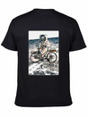 T-Shirt This Way It's Easy, Ride Bike On The Moon Lightweight Cotton T-Shirt – Daily Comfort Graphic Shirt