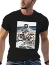 T-Shirt This Way It's Easy, Ride Bike On The Moon Lightweight Cotton T-Shirt – Daily Comfort Graphic Shirt