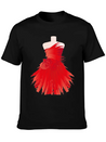 Tailor Bust With A Red Dress Made Of Brushstrokes Lightweight Cotton T-Shirt – Daily Comfort Graphic Shirt