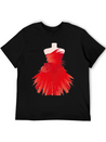 Tailor Bust With A Red Dress Made Of Brushstrokes Lightweight Cotton T-Shirt – Daily Comfort Graphic Shirt