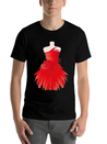 Tailor Bust With A Red Dress Made Of Brushstrokes Lightweight Cotton T-Shirt – Daily Comfort Graphic Shirt