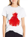 Tailor Bust With A Red Dress Made Of Brushstrokes Lightweight Cotton T-Shirt – Daily Comfort Graphic Shirt