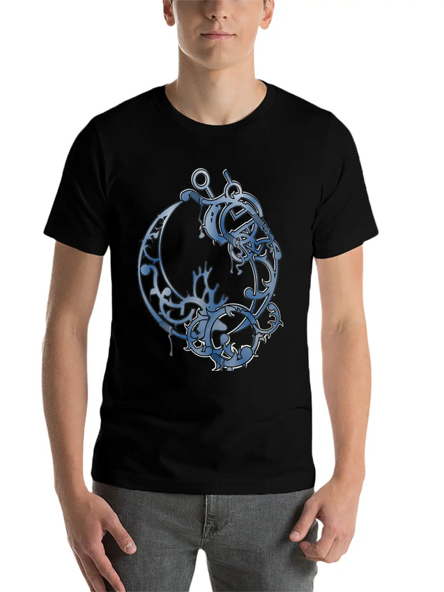Tattoed Roots Blue Lightweight Cotton T-Shirt – Daily Comfort Graphic Shirt