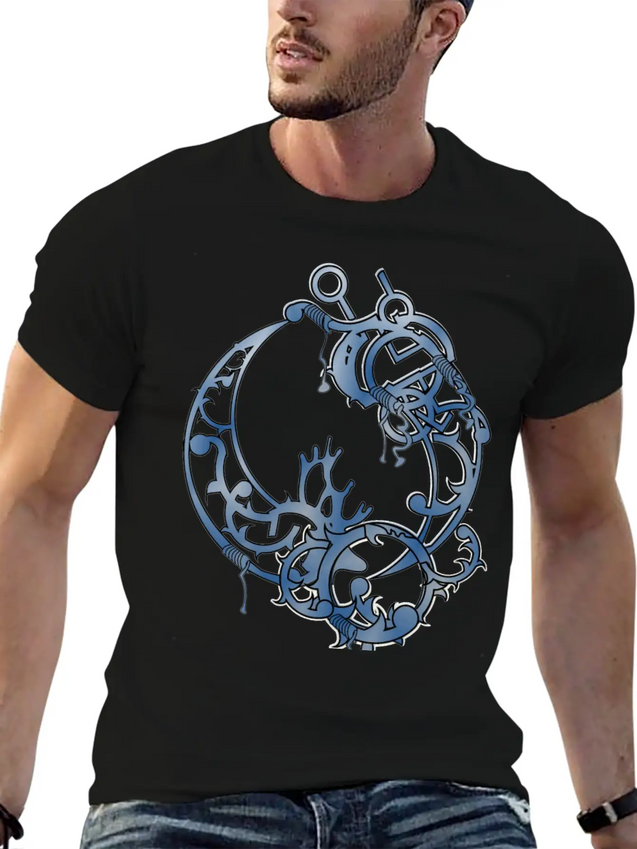 Tattoed Roots Blue Lightweight Cotton T-Shirt – Daily Comfort Graphic Shirt