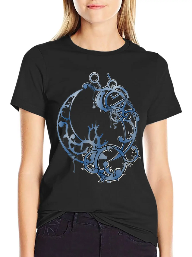 Tattoed Roots Blue Lightweight Cotton T-Shirt – Daily Comfort Graphic Shirt