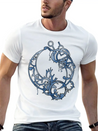 Tattoed Roots Blue Lightweight Cotton T-Shirt – Daily Comfort Graphic Shirt