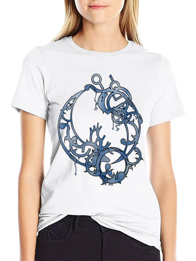 Tattoed Roots Blue Lightweight Cotton T-Shirt – Daily Comfort Graphic Shirt