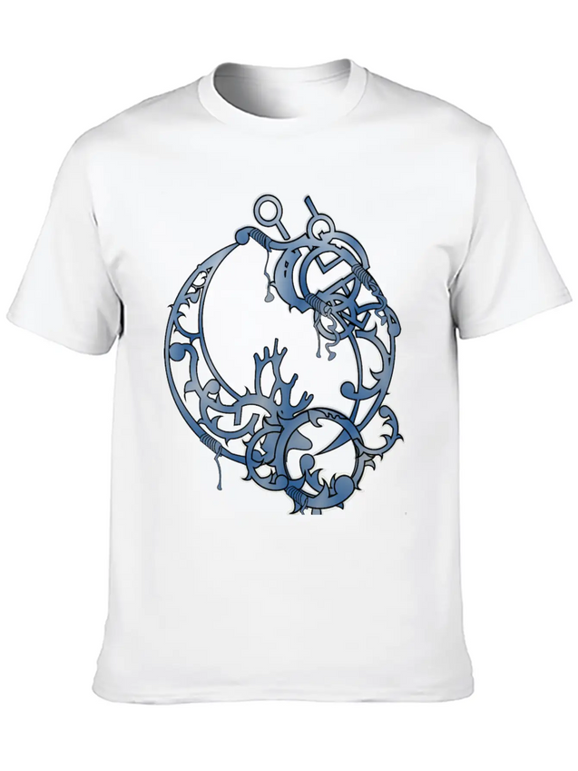 Tattoed Roots Blue Lightweight Cotton T-Shirt – Daily Comfort Graphic Shirt