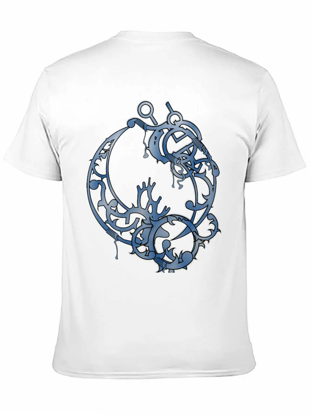 Tattoed Roots Blue Lightweight Cotton T-Shirt – Daily Comfort Graphic Shirt