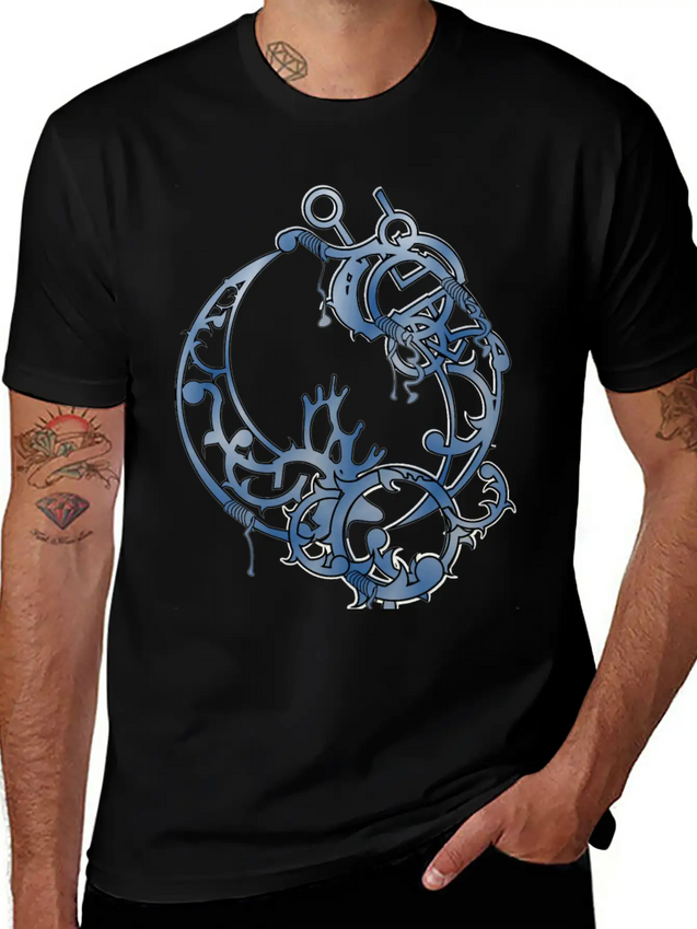 Tattoed Roots Blue Lightweight Cotton T-Shirt – Daily Comfort Graphic Shirt