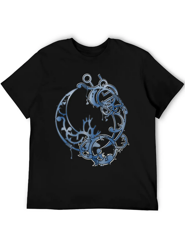 Tattoed Roots Blue Lightweight Cotton T-Shirt – Daily Comfort Graphic Shirt