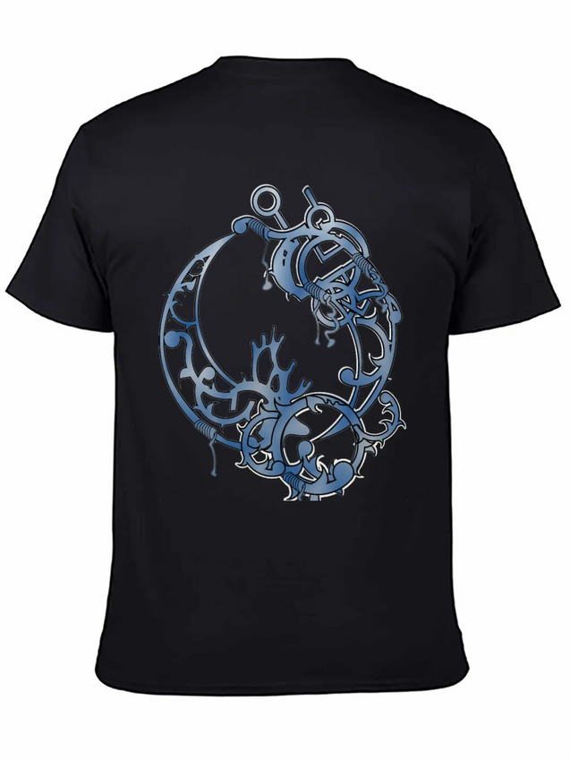 Tattoed Roots Blue Lightweight Cotton T-Shirt – Daily Comfort Graphic Shirt
