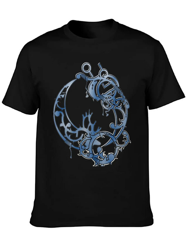Tattoed Roots Blue Lightweight Cotton T-Shirt – Daily Comfort Graphic Shirt