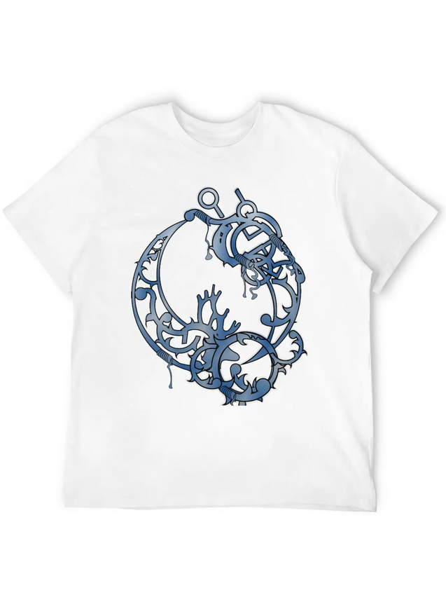 Tattoed Roots Blue Lightweight Cotton T-Shirt – Daily Comfort Graphic Shirt