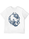 Tattoed Roots Blue Lightweight Cotton T-Shirt – Daily Comfort Graphic Shirt
