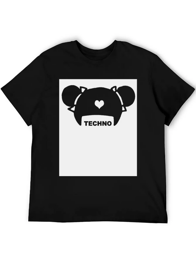 Techno Hair Underground Minimal Techno Minimal Lightweight Cotton T-Shirt – Daily Comfort Graphic Shirt