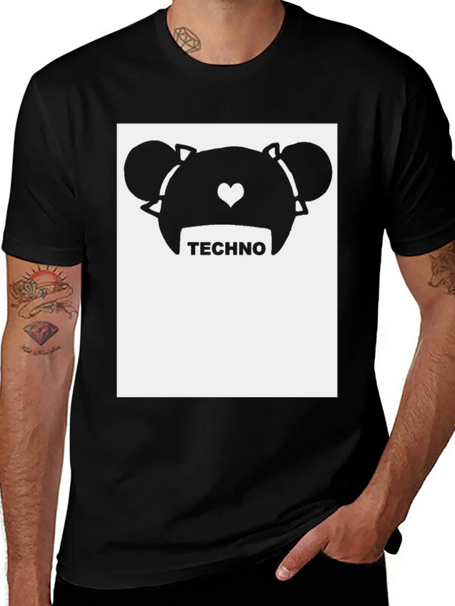 Techno Hair Underground Minimal Techno Minimal Lightweight Cotton T-Shirt – Daily Comfort Graphic Shirt
