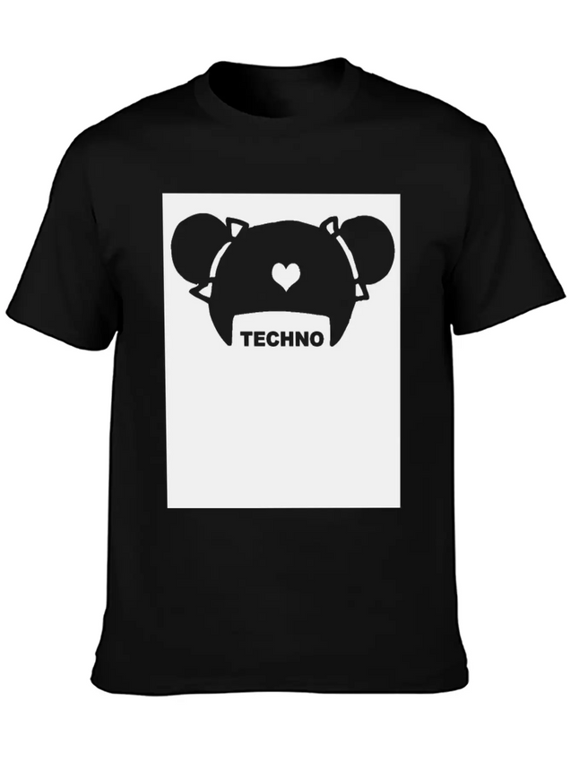 Techno Hair Underground Minimal Techno Minimal Lightweight Cotton T-Shirt – Daily Comfort Graphic Shirt