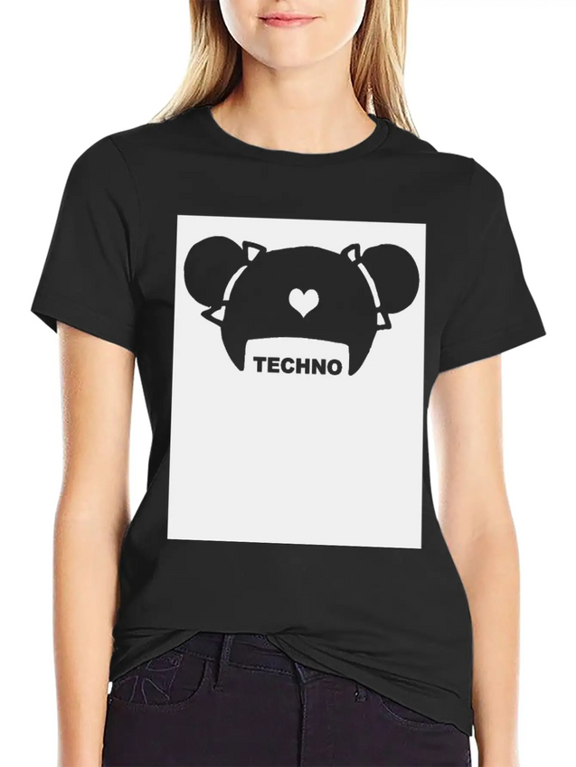 Techno Hair Underground Minimal Techno Minimal Lightweight Cotton T-Shirt – Daily Comfort Graphic Shirt