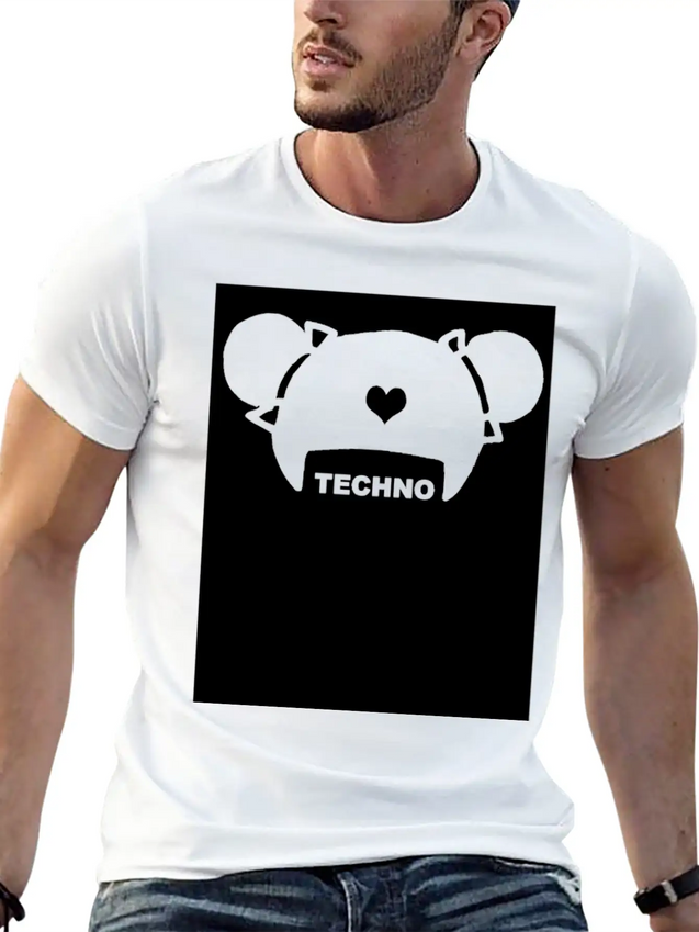 Techno Hair Underground Minimal Techno Minimal Lightweight Cotton T-Shirt – Daily Comfort Graphic Shirt