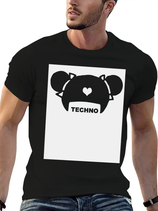 Techno Hair Underground Minimal Techno Minimal Lightweight Cotton T-Shirt – Daily Comfort Graphic Shirt