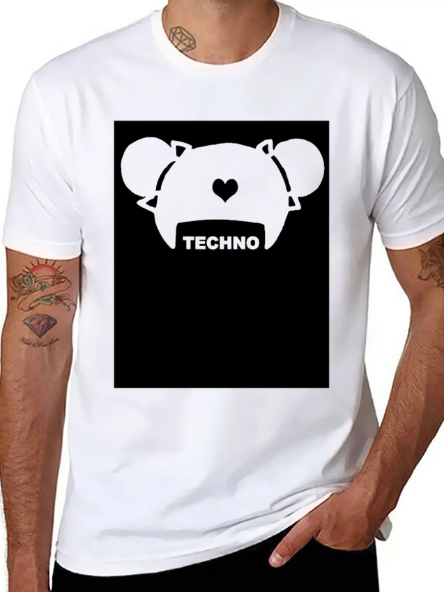 Techno Hair Underground Minimal Techno Minimal Lightweight Cotton T-Shirt – Daily Comfort Graphic Shirt