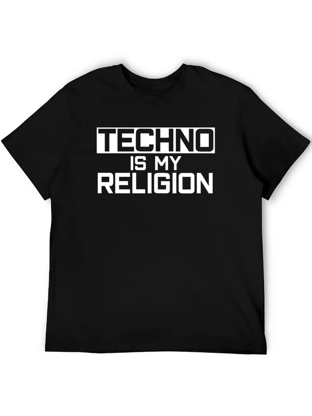 Techno Is My Religion Techno Music Lightweight Cotton T-Shirt – Daily Comfort Graphic Shirt