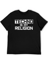 Techno Is My Religion Techno Music Lightweight Cotton T-Shirt – Daily Comfort Graphic Shirt