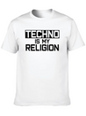 Techno Is My Religion Techno Music Lightweight Cotton T-Shirt – Daily Comfort Graphic Shirt