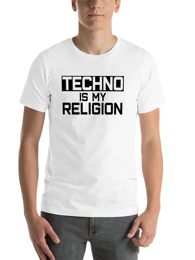 Techno Is My Religion Techno Music Lightweight Cotton T-Shirt – Daily Comfort Graphic Shirt