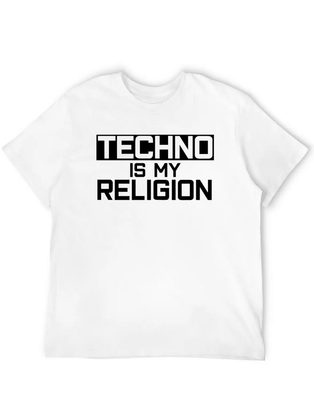 Techno Is My Religion Techno Music Lightweight Cotton T-Shirt – Daily Comfort Graphic Shirt