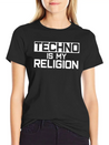 Techno Is My Religion Techno Music Lightweight Cotton T-Shirt – Daily Comfort Graphic Shirt