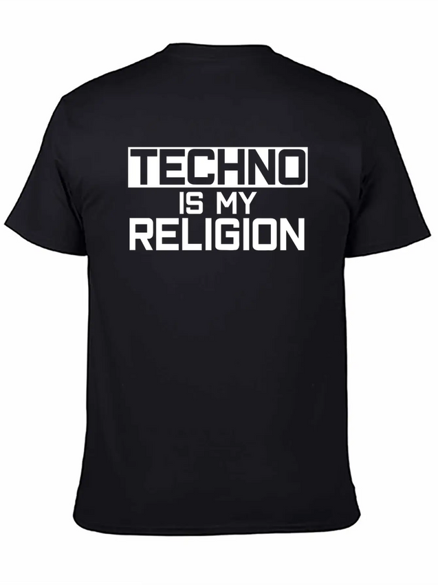 Techno Is My Religion Techno Music Lightweight Cotton T-Shirt – Daily Comfort Graphic Shirt
