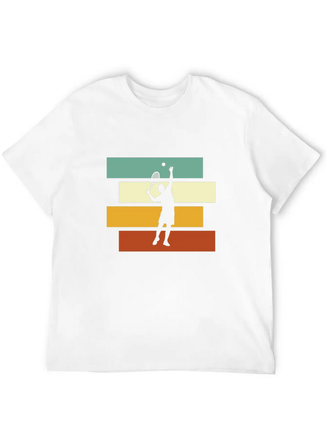 Tennis Retro Lightweight Cotton T-Shirt – Daily Comfort Graphic Shirt