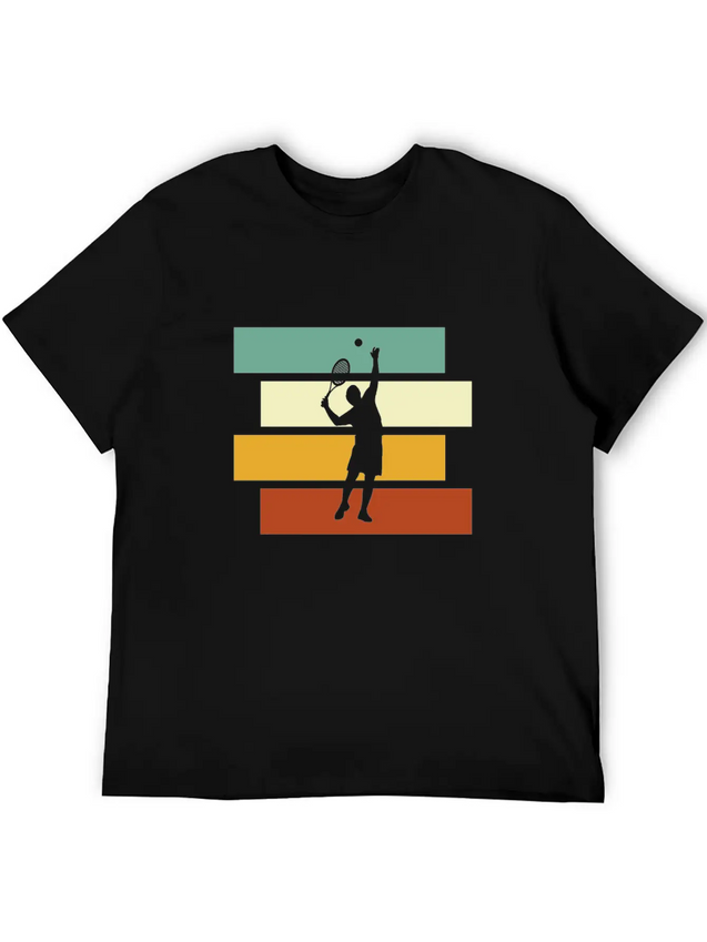 Tennis Retro Lightweight Cotton T-Shirt – Daily Comfort Graphic Shirt