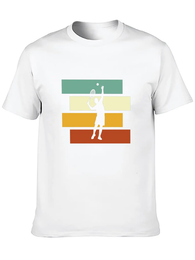 Tennis Retro Lightweight Cotton T-Shirt – Daily Comfort Graphic Shirt
