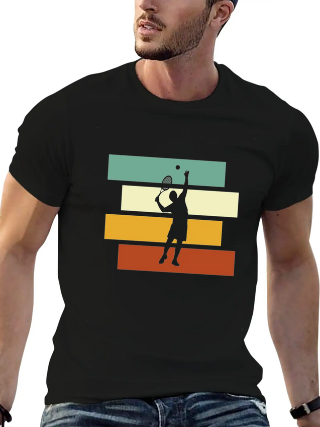 Tennis Retro Lightweight Cotton T-Shirt – Daily Comfort Graphic Shirt