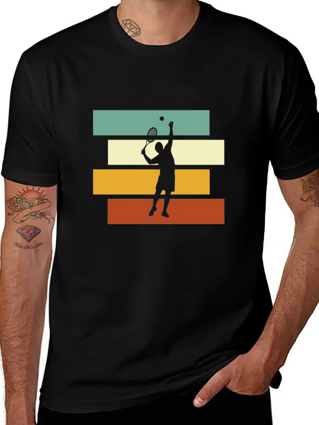 Tennis Retro Lightweight Cotton T-Shirt – Daily Comfort Graphic Shirt