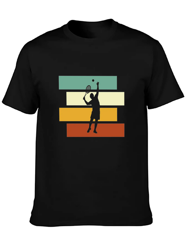 Tennis Retro Lightweight Cotton T-Shirt – Daily Comfort Graphic Shirt