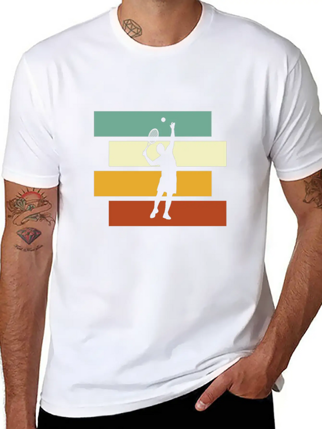 Tennis Retro Lightweight Cotton T-Shirt – Daily Comfort Graphic Shirt