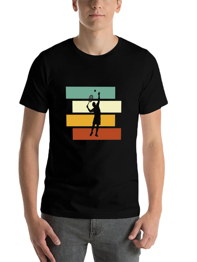 Tennis Retro Lightweight Cotton T-Shirt – Daily Comfort Graphic Shirt